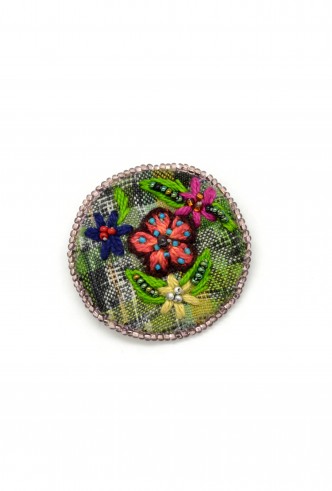 Embroidered Flower Pin