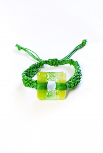Macrame Glass Square Bracelet Macrame Glass Square Bracelet